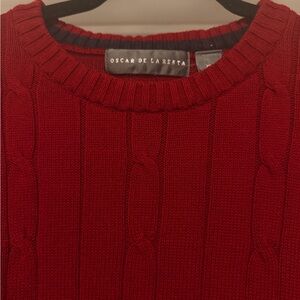 Oscar de la Renta Rich Red Crewneck Sweater